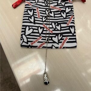 Brighton Cantania -Silver,Black, and Gold 
Two Tone Drop Lariat Necklace